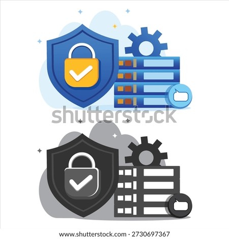 Digital Security Concept Vector with Shield and Lock Icons