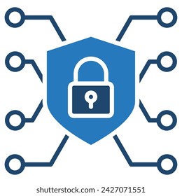 Digital Security icon line vector illustration