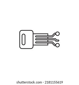 Diseño de estilo de contorno de icono de seguridad digital. Icono de seguridad digital ilustración vectorial. aislado de fondo blanco.