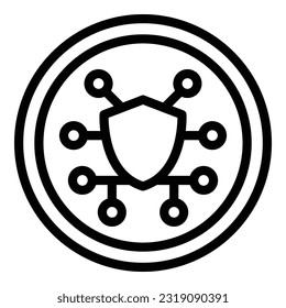 Digital security icon outline vector. Data secure. Lock protect