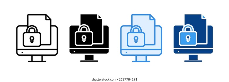 Digital Security Icon Set Multiple Style Collection
