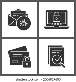 Digital security icons. Vector illustration isolated on white.