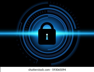 Digital security lock background vector concept design