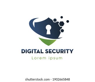 digital security logo design  protech shiel logo vecktor creative logo design