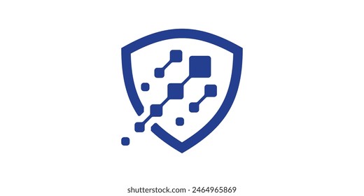 diseño de logotipo de seguridad digital, escudo, digital, tecnología, icono de diseño de logotipo, Vector, símbolo, idea creativa.