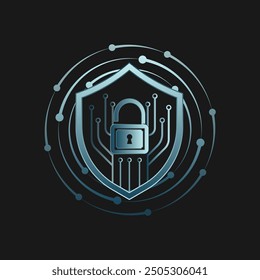 digital security Logo design sign for safe Vector