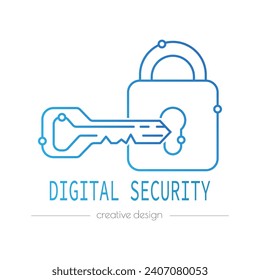 El logo de seguridad digital. Herramientas de seguridad para componentes WEB.