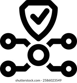 Digital Security, Network Security Outline Icon