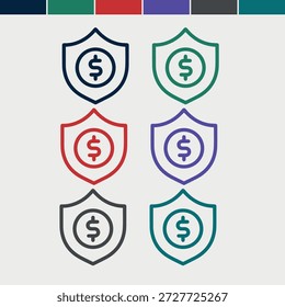 Conjunto de iconos de línea de seguridad digital y privacidad.