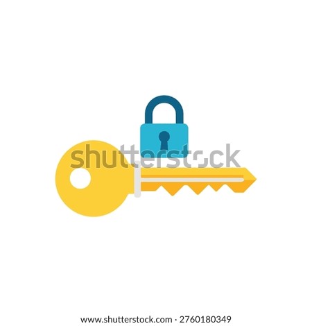 Digital security public key encryption lock and password concept illustration