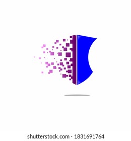 Digital security shield design. Information and network protection vector design. Internet safety design stock illustration