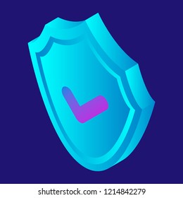 Digital security shield icon. Isometric of digital security shield vector icon for web design isolated on white background