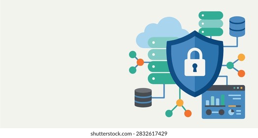 Digital Security Shield Protecting Cloud Database Network Infrastructure and Data Analytics Systems