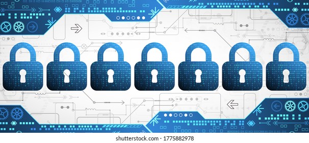 Digital security technology concept for business background.