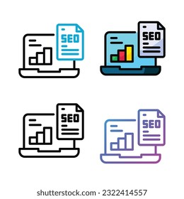 Digital SEO icon design in four variation color