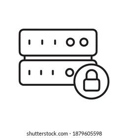 Digital Server Lock line icon