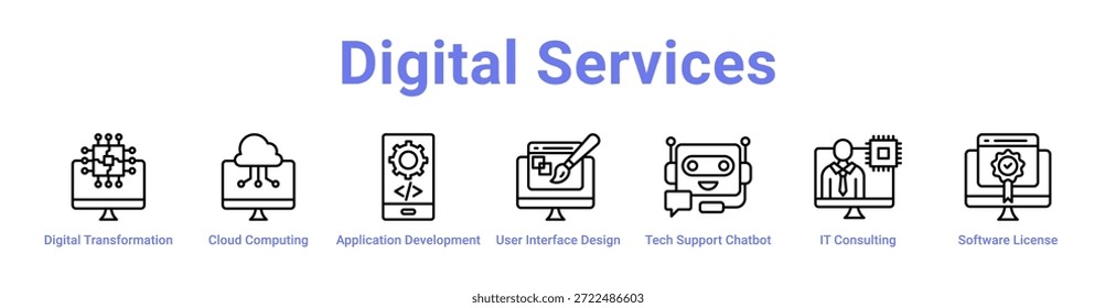 Icono de servicios digitales Anuncio y colección