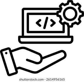 Digital Services Icon Line Vector Illustration