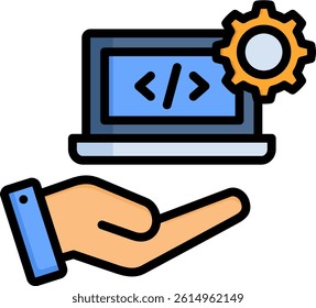 Digital Services Icon Lineal Color Vector Illustration