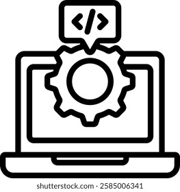 Digital Services Icon Outline Vector Illustration