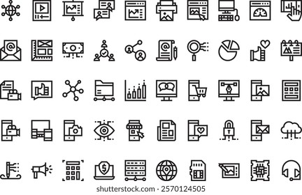 Digital services icons  High-Quality Vector Icons Collection with Editable Stroke. Ideal for Professional and Creative Projects.