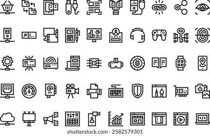 Digital services icons High-Quality Vector Icons Collection with Editable Stroke. Ideal for Professional and Creative Projects