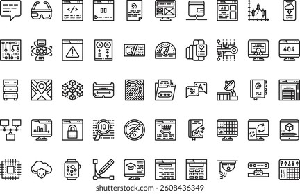 Digital services icons High-Quality Vector Icons Collection with Editable Stroke. Ideal for Professional and Creative Projects