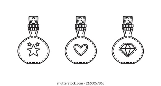 Digital set of three potions.