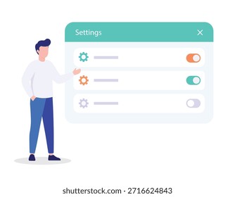 Vector plano de gestión de Configuraciones digitales