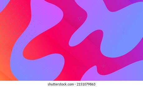 Digital Shape. Abstract Flyer. Wavy Geometric Cover. Commercial Magazine. Wave Landing Page. Purple Trendy Banner. Futuristic Texture. Vibrant Frame. Magenta Digital Shape