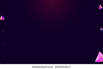 Digital Shapes Vector Dark Violet Background. Magical Trendy Pyramid Design. Gradient Modern Jewel Decoration. Unicorn Glass Business Template.