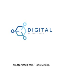 Digital share technology logo design inspiration vector template