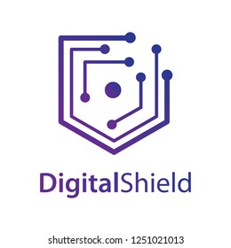 digital shield, blockchain security and antivius logo