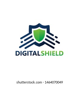 Digital Shield Logo Template Design Vector, Emblem, Design Concept, Creative Symbol, Icon