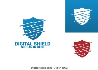 Digital Shield Logo Template Design Vector, Emblem, Design Concept, Creative Symbol, Icon