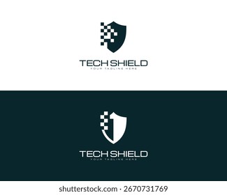 Símbolo de protección de escudo digital tecnología de seguridad