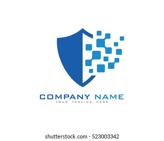 Digital Shield Tech Logo Design Template