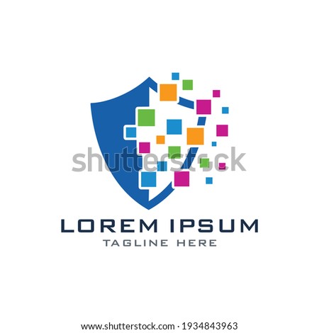 Digital Shield Tech Logo Design Template