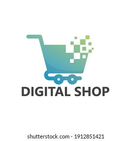 Digital shop logo template design