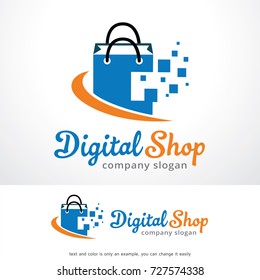 Digital Shop Logo Template Design Vector, Emblem, Design Concept, Creative Symbol, Icon