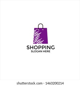 Digital Shopping bag logo design element. Digital online shop sign. Vector illustration, Emblem, Design Concept, Creative Symbol, Icon.