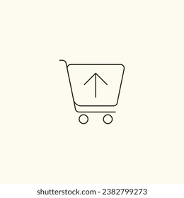 Digital Shopping Cart Upload Icon - E-commerce, Online Shopping, Retail Technology - Add to Cart, Online Marketplace, Internet Retail, Mobile Shopping
