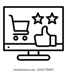 Digital Shopping Experience Icon Element For Design