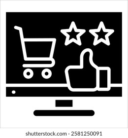 Digital Shopping Experience Icon Element For Design
