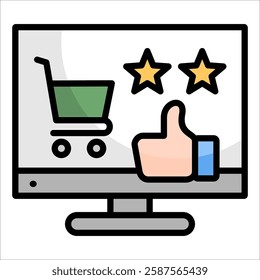 Digital Shopping Experience Icon Element For Design