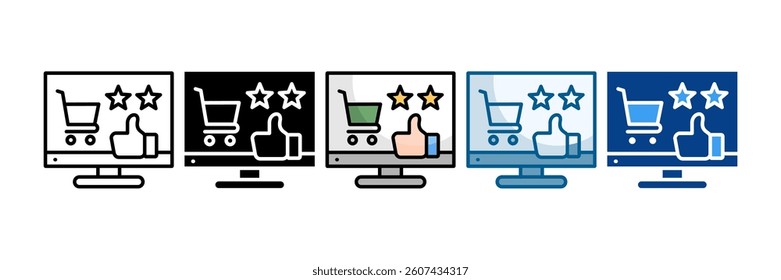 Digital Shopping Experience Icon Set Multiple Style Collection
