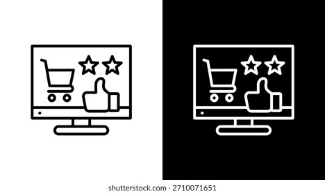 Design de conjunto de ícones brancos da experiência de compra digital