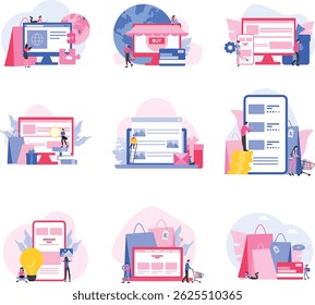 Digital Shopping Illustrations for E-Commerce