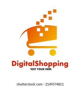 Digital shopping logo template illustration