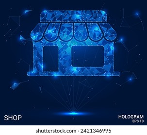 Área de compras digital: Explora la siguiente era de venta al por menor en este arte vectorial, con una tienda holográfica. Sumérjase en los pasillos virtuales y experimente sus compras como nunca antes.